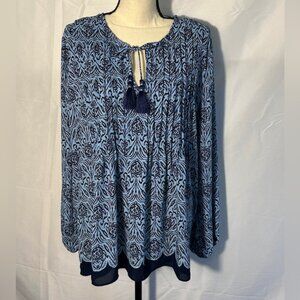 NWOT Lilly Pulitzer Marilina Tunic Top in Go Your Own Wave, Bon Bon Blue, Size S